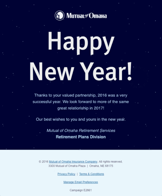 Mutual of Omaha’s Festive Email