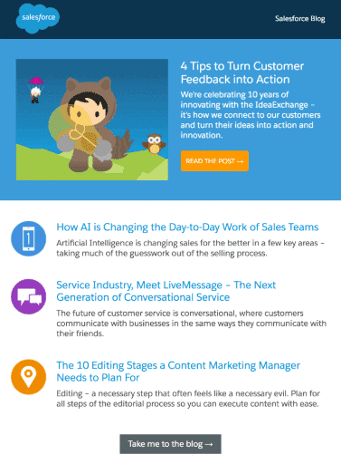 Salesforce’s Blog Highlight Email