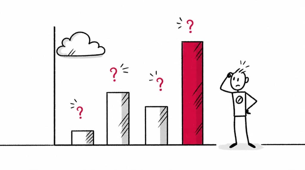 Doodle bar chart showing four popup